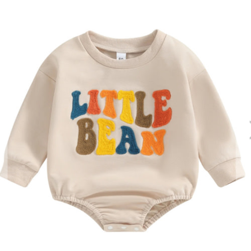 LITTLE BEAN Long-Sleeve Onesie - Hazel & Bo