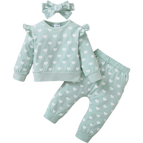Newborn Infant Baby Girl Clothes Set Sweatshirts Tops Pants Toddler Girl Outfits Gifts 3 6 9 12 18 24 Months