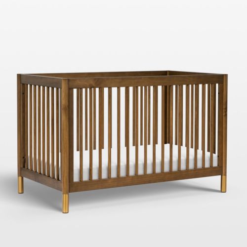 Babyletto Gelato Natural Walnut Wood 4-in-1 Convertible Baby Crib with Toddler Conversion Kit