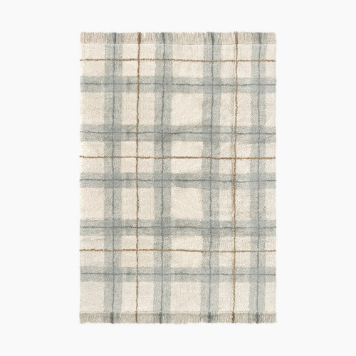 Lorena Canals Tartan Washable Rug - Blue Sage, 2' 11" X 3' 11"