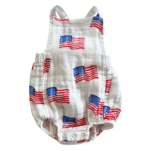 Muslin Retro Sunsuit, American Flag