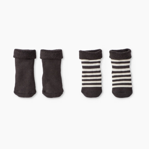 Hanna Andersson 2-Pack Baby Socks - Soft Black, 0-6 Months