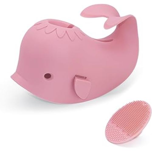 Bath Faucet Cover for Kids，Bath Spout Cover for Baby are Suitable for Most Bathtub Faucet,Spout Cover Bathroom Tub Adds Fun to Your Baby in The Shower.(Pink+Brush)