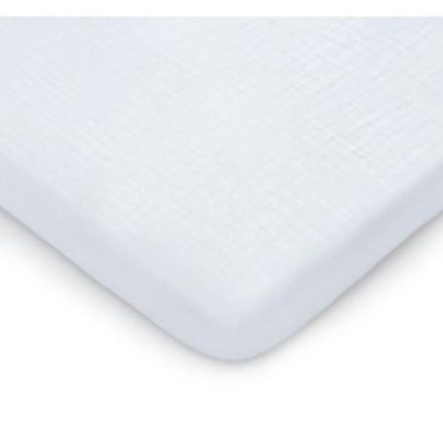 Muslin Fitted Bassinet Crib Sheet, Extra Soft 100% Muslin Cotton Bassinet Sheets By Comfy Cubs - White