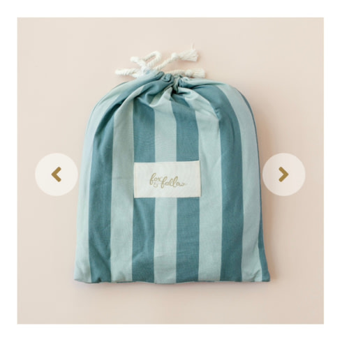Sage Stripe Organic Fitted Cot Sheet