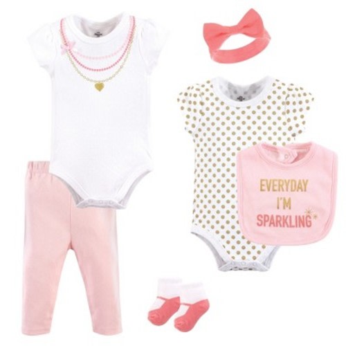 Little Treasure Baby Girl Layette 6-Piece Set, Sparkling, Size: 6-9 months