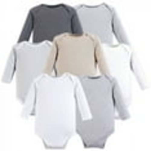 Hudson Baby Cotton Long-Sleeve Bodysuits, 7-Pack, Newborn-24 Months