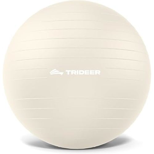 Trideer Exercise Ball for Yoga, Pilates & Fitness – Stability Ball Equipment for Home Gym & Office Chair, Core & Balance Training Accessories, Physical Therapy Equipment, Quick Pump Included, 5 Sizes