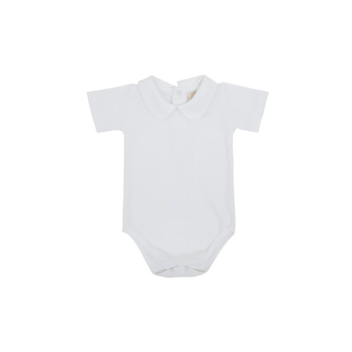 Peter Pan Collar Shirt & Onesie (Short Sleeve Pima) - Worth Avenue White