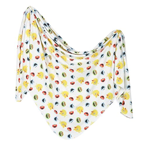 Copper Pearl Baby Swaddle Blanket - Premium Knit Baby Blanket, Large Soft Stretchy Receiving Blankets for Baby Boy and Girl, Swaddles for Newborn, Infant, and Toddler (Sesame Scribbles)