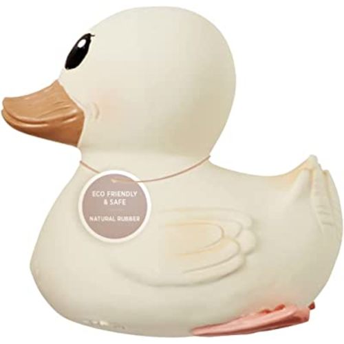 HEVEA Kawan Mini Rubber Duck - 100% Natural Rubber Baby Bath Toy - Eco Friendly, Perfect for Playing, Teething, and Bathing - Mold Free Bath Toys - Marshmallow White