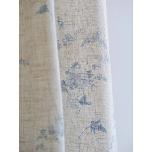 Bluma Print Linen Curtain, Print Floral Linen Drape, Semi Blackout Curtain, Custom Curtain, Curtain for Livingroom, Extra Long Curtain, 1PC