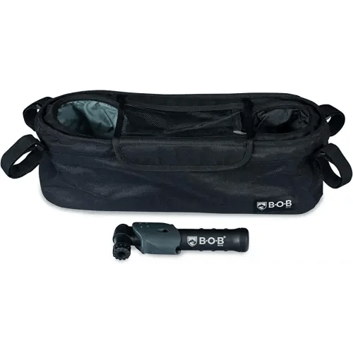 BOB Gear Deluxe Handlebar Console with Tire Pump for Single Jogging Strollers, Black