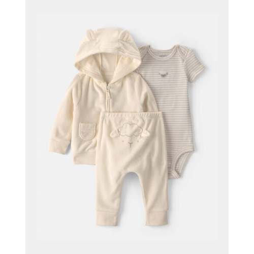 Baby 3-Piece Sheep Terry Layering Set - Ivory | Carter's