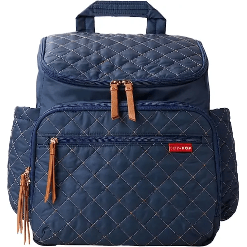 Skip Hop Diaper Bag Backpack: Forma, Multi-Function Baby Travel Bag with Changing Pad & Stroller Attachment, Navy