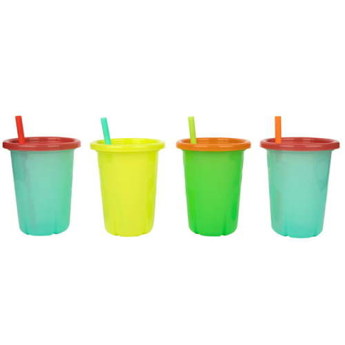 Take & Toss Straw Cups, 10 Oz Toddler Sippy Cups – 4 Pack
