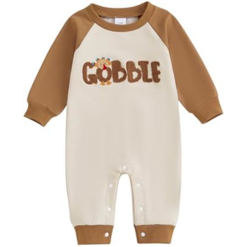 Baby Thanksgiving Clothes Infant Boy Girl Turkey Romper Jumpsuit Newborn First Thanksgiving Outfit