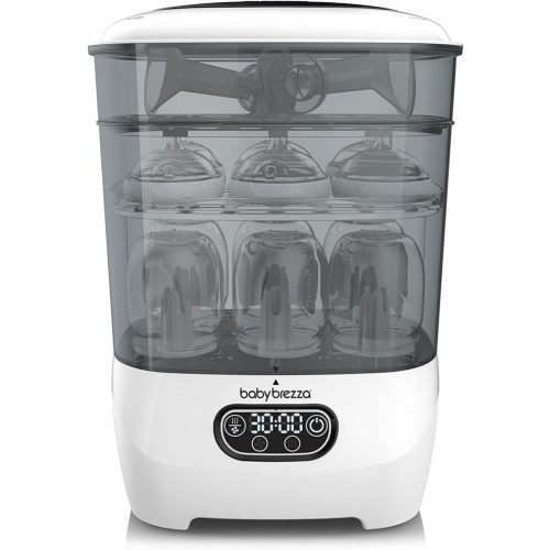 Baby Brezza Bottle Sterilizer and Dryer Advanced – 33% Faster - Largest Capacity Steam Sanitizer - Universal Sterilization Machine for All Bottles + Baby Product Parts - HEPA Air Filter