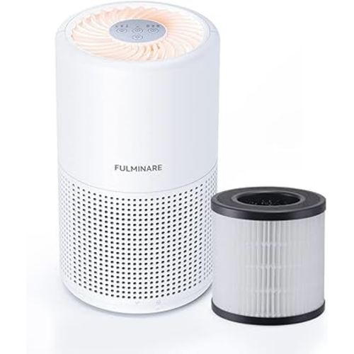 FULMINARE Air Purifiers for Bedroom H13 True HEPA Air Filter, Quiet Air Cleaner With Night Light,Portable Small Air Purifier for Home, Office, Living Room