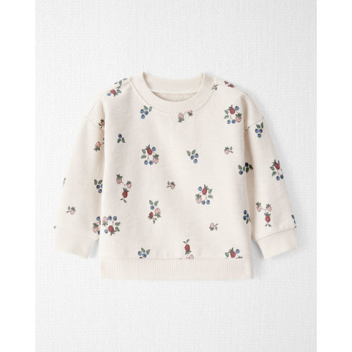 Baby Girl Organic Cotton French Terry Sweatshirt in Berry Blossom Print - Little Planet | Carter's