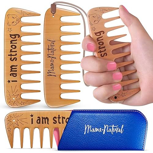 Mama Natural Strong Birth Comb - Labor Comb With Wide Teeth (1 Piece) - Wood Comb For Pregnancy Contractions - Birth Comb for Labor Pain & Pregnancy Gifts - Labor And Delivery Essentials Hand Comb