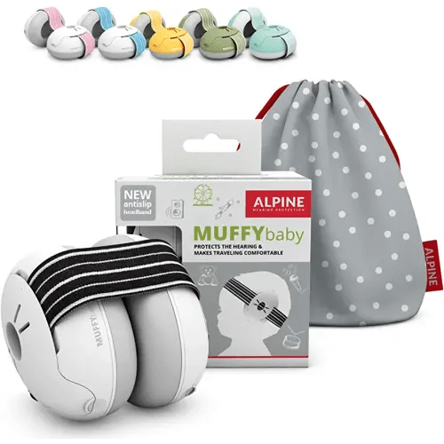 Alpine Muffy Baby Ear Protection for Babies and Toddlers up to 36 Months - CE & ANSI Certified - Noise Reduction Earmuffs - Comfortable Baby Headphones Against Hearing Damage & Improves Sleep - Black