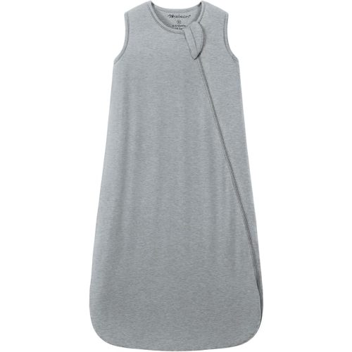 Mosebears Unisex Baby Sleep Sack 1.0 TOG, Supersoft Rayon Made from Bamboo Wearable Blanket with 2-Way Zipper (Grey,6-18 Months)