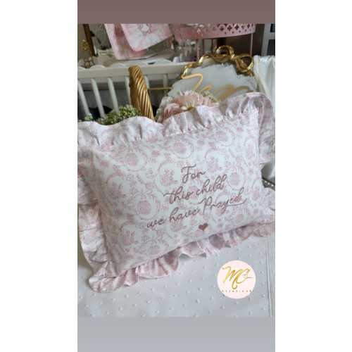 Embroidered Baby Girl Throw Pillow: Personalized Nursery Decor