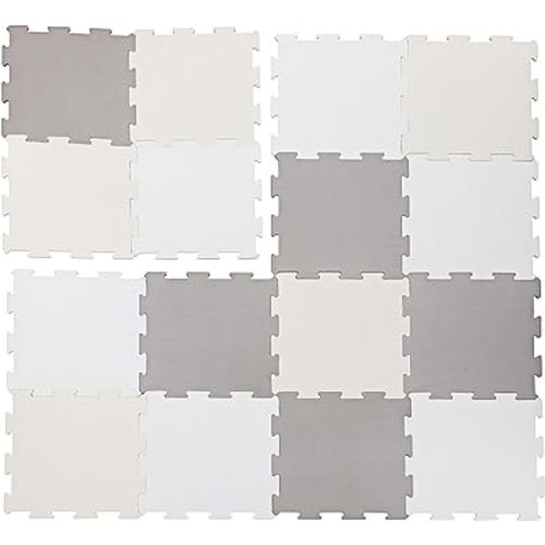 Enovoe Soft Baby Play Mat - Non-Toxic, Interlocking EVA Foam Tiles, 16 Pieces - Safe, Cushioned Floor Play Area for Kids, Infants & Toddlers - Ideal for Playrooms, Nurseries, and Home Gyms (12" x 12")