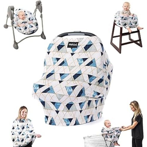 Milk Snob Original 5-in-1 Cover - Nursing Cover for Breastfeeding - Baby Car Seat Cover, Carseat Canopy & Stroller - Essential All-in-One Cover - Gift for Mom, Baby (Levi)