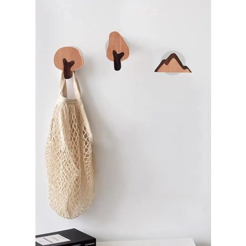 WONQEXZ Wall Hook,Child Baby Nursery Wood Wall Hook,Cute Little Tree Coat Hooks,Wooden Hooks,Children Wall Mounted Hook,Set of 3