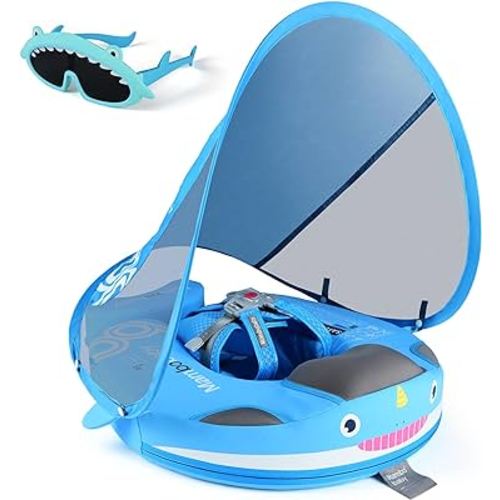 Joyooss Mambobaby Float with Canopy, Never Flip Over Baby Pool Float Float with Canopy Non Inflatable Infant Pool Float, Water Float with Removable UPF 50+ UV Baby Floaties for 1 year old 0-36 months