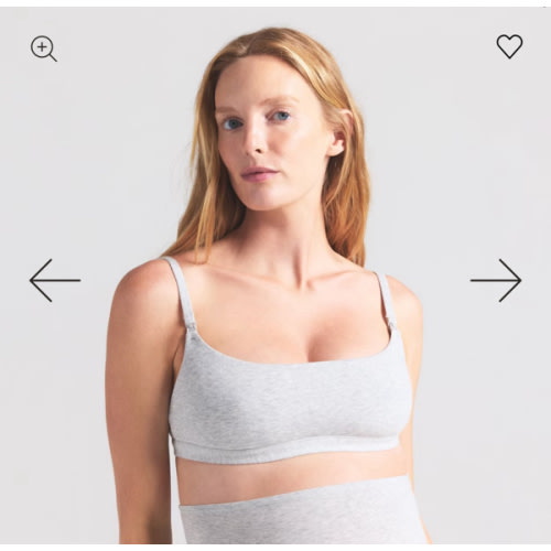 COTTON JERSEY MATERNITY NURSING SCOOP BRALETTE | LIGHT HEATHER GREY