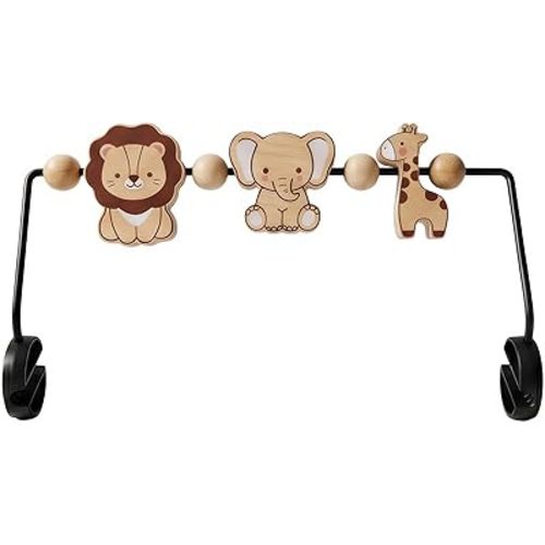 Baby Bouncer Toy Bar Compatible with Baby Bjorn Bouncers, Durable Natural Wooden Toy Bar for Baby Bouncer Attachment, Rotatable Sensory Toy Gifts for Babies (Brown)