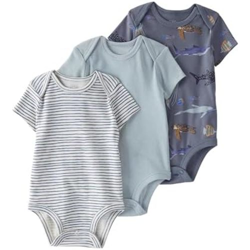 little planet by carter's Unisex 3-pack Short Sleeve Bodysuits Made With Organic Cotton