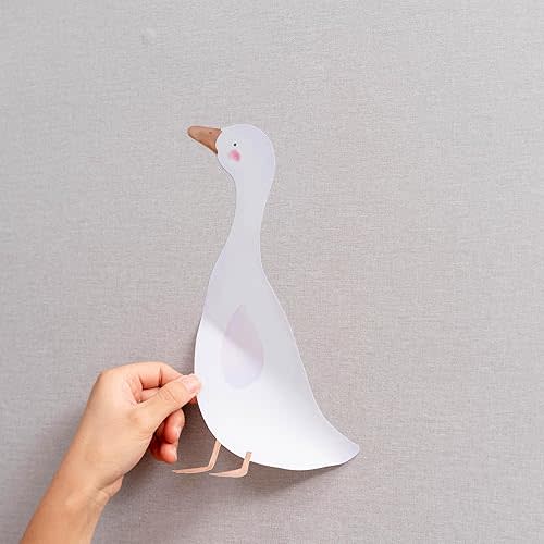 Cute Geese Wall Stickers, 8pcs Removable Waterproof PVC Decals, Funny Animals Art Decorations for Nursery Baby Bedroom Playroom Living Room Murals