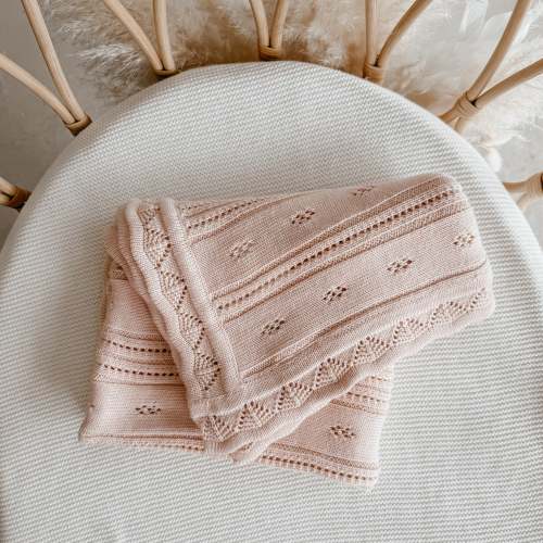 Margot Heirloom Knit Blanket - Pink Lemonade