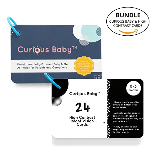 Curious Baby Activity Cards and High Contrast Infant Vision Cards Bundle
