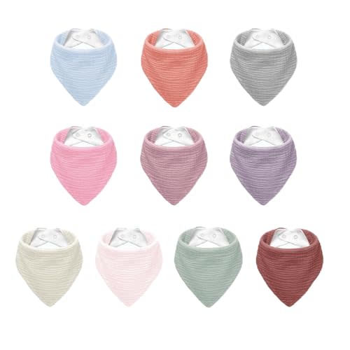 NISXABEBE Muslin Baby Bibs,Soft Triangular Baby Bandana Drool Bibs for Baby Boy Girl,Solid Colors Bib for Drooling Teething