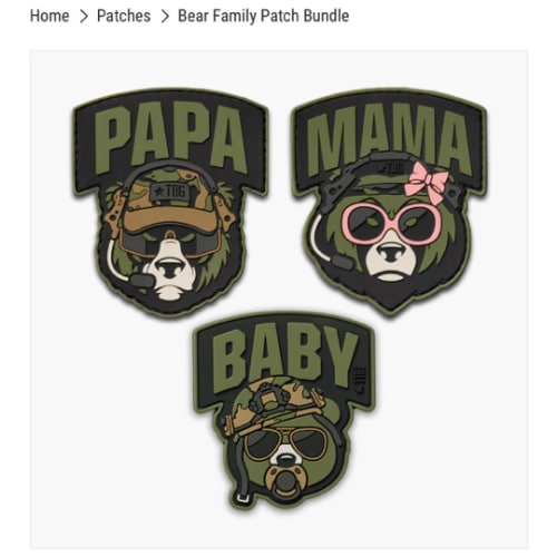 Bear Family Patch Bundle - Quality PVC Patches – Tactical Baby Gear