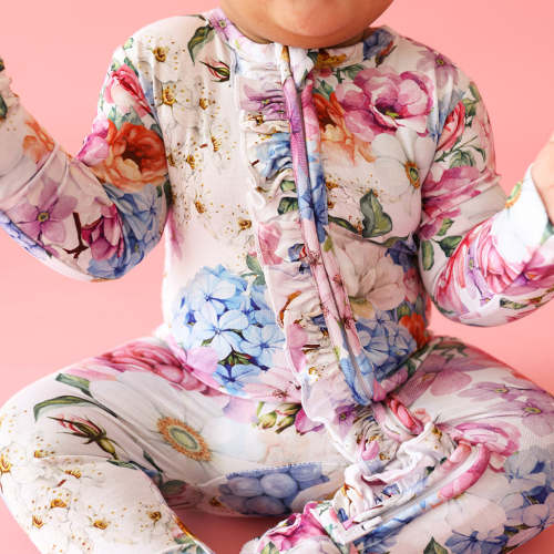 Cynthia Footie Ruffled Zippered One Piece