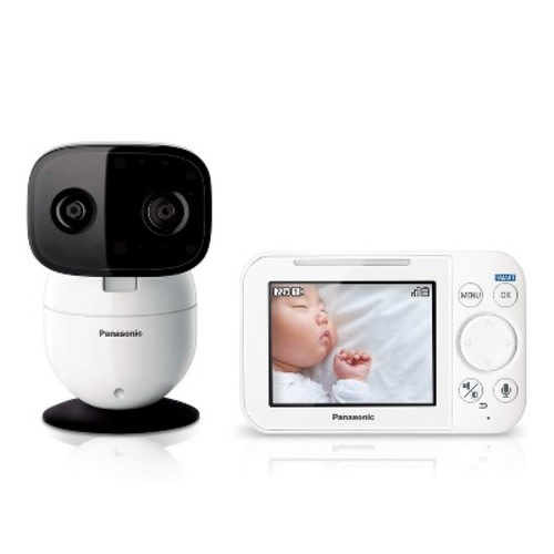 Panasonic Baby Monitor with Camera and Audio, 3.5" Color Video Baby Monitor, White