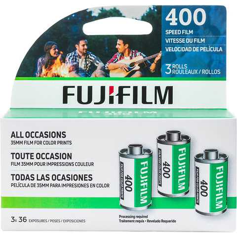 Fujifilm 400 Color Negative Film (3-Pack, 35mm Roll Film, 36 Exposures)