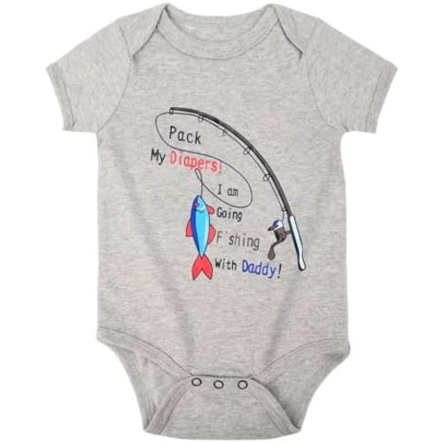 Cnins Funny Themed Infant Baby Clothes for Wild One Birthday & Cute Newborn Onesie for Daddy Baby Matching Outfits