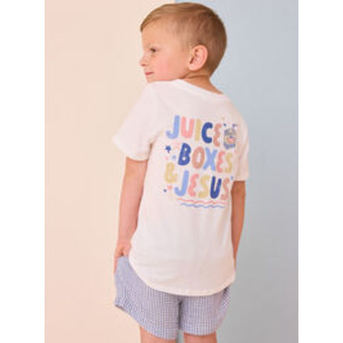 Juice Box and Jesus Graphic Tee in Ivory | Tullabee
