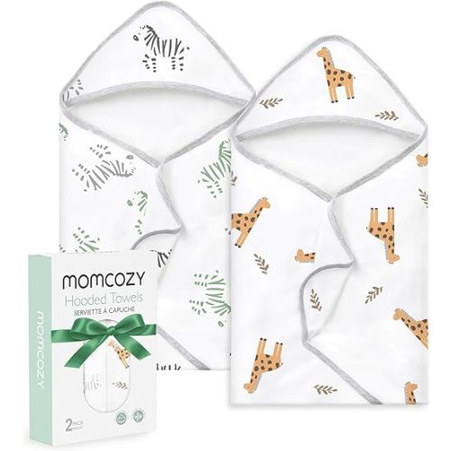 Momcozy BestWish Baby Towel with Hooded-Original Design Baby Towel Set -Soft & Absorbent- Shower Gifts or Bath Essential for Infant, Newborn, Toddler