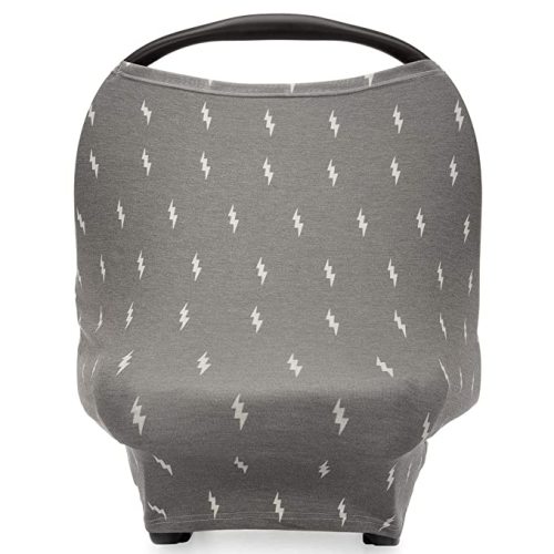 Parker Baby 4 in 1 Car Seat Cover for Girls and Boys - Stretchy Carseat Canopy, Nursing Cover, Grocery Cart Cover, High Chair Cover - "Storm"