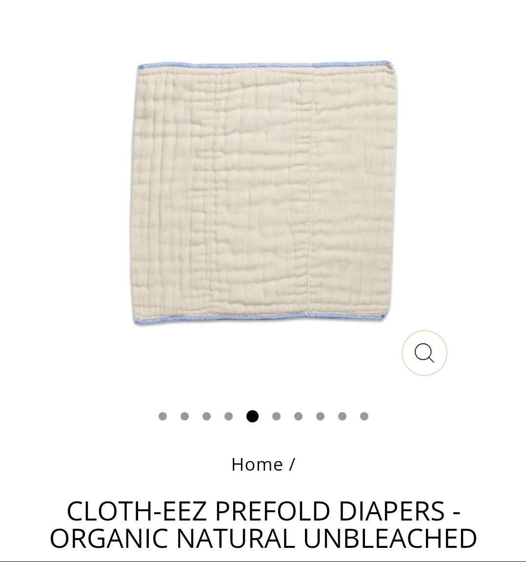 Cloth-eez Prefold Diapers - Organic Natural Unbleached -  Intermediate