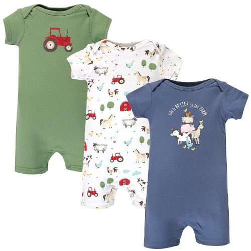 Hudson Baby Unisex Cotton Rompers
