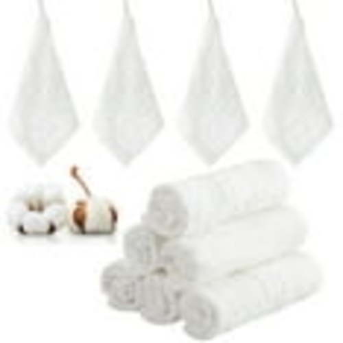 KABOER 10 Pack Muslin Baby Burp Cloths, 9.84"x 9.84" Cotton Burp Rags, Super Absorbent Milk Spit Up Rags, Soft Towels for Newborn